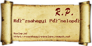 Rózsahegyi Pénelopé névjegykártya